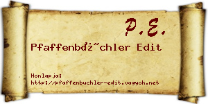 Pfaffenbüchler Edit névjegykártya